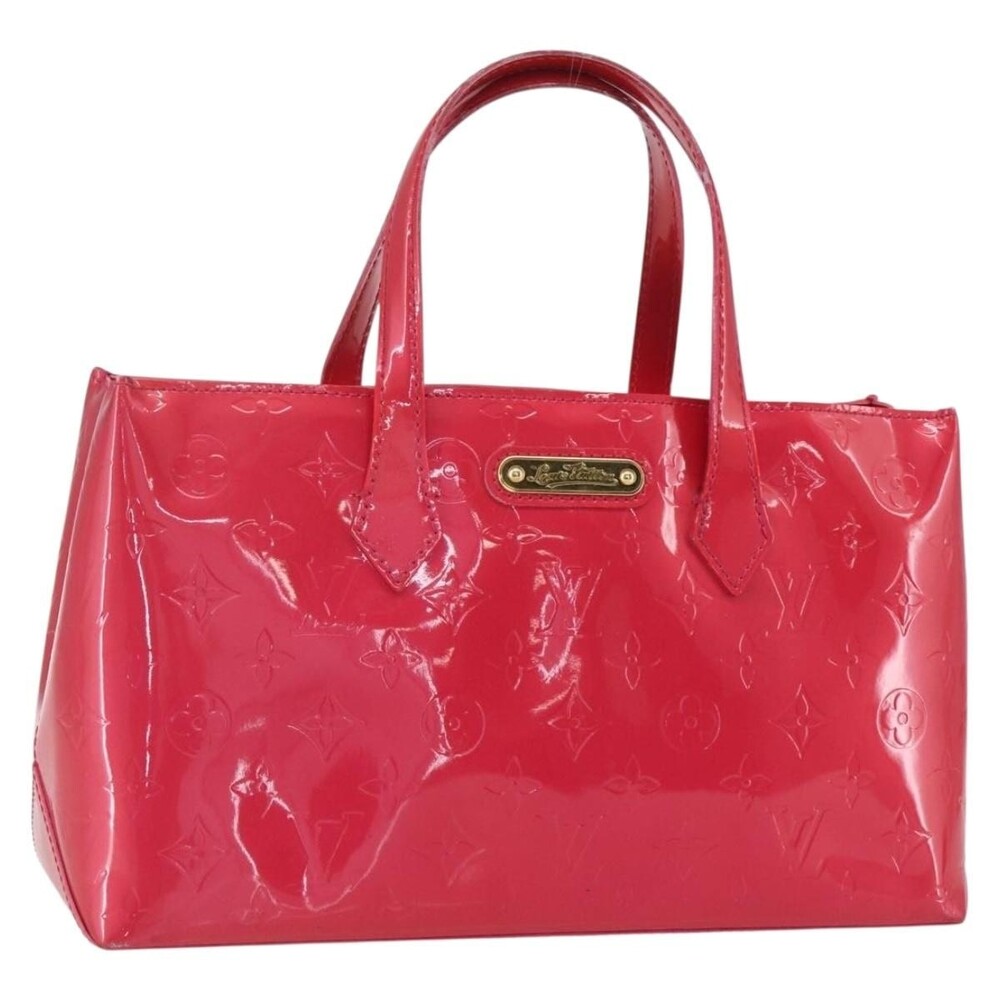 Louis Vuitton Monogram Vernis Wilshire PM Handbag Rose Pop Pink